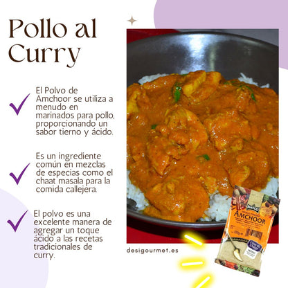 Amchoor Powder adds tangy flavor to aloo chaat, a perfect lemon juice substitute.