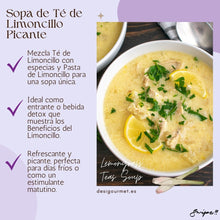 Load image into Gallery viewer, Title: Sopa de Té de Limoncillo Picante  Description:  Mezcla Té de Limoncillo con especias y Pasta de Limoncillo para una sopa única. Ideal como entrante o bebida detox que muestra los Beneficios del Limoncillo. Refrescante y picante, perfecta para días fríos o como un estimulante matutino. Keywords: Lemongrass Tea Soup, Spicy Lemongrass Soup, Detox Soup, Refreshing Soup, Health Benefits of Lemongrass