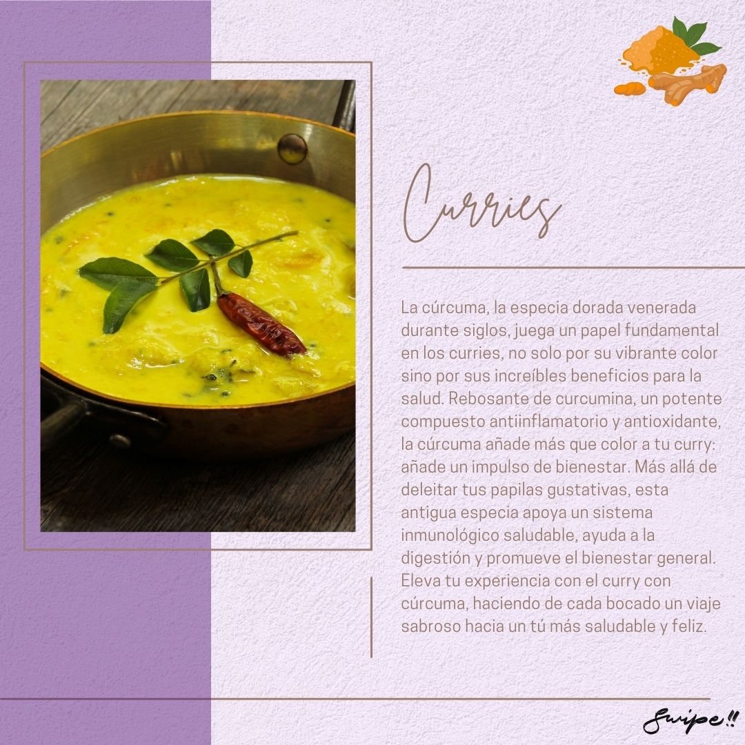 "Turmeric, the golden spice, plays a vital role in curries with its vibrant color and health benefits. Elevate your curry experience with turmeric's anti-inflammatory properties."