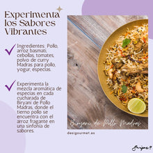 Load image into Gallery viewer, Experimenta los Sabores Vibrantes  &quot;Biryani de Pollo Madras: Experience the aromatic mix of spices in each spoonful of this flavorful chicken and basmati rice dish.&quot;