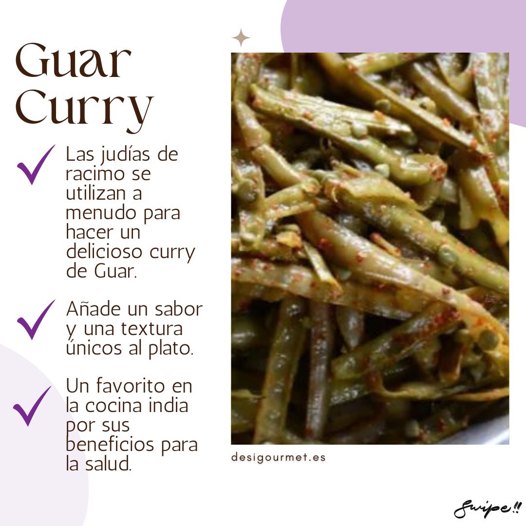 English: Guar 340g, ideal for making delicious and healthy Guar Curry. Spanish: Guar 340g, ideal para hacer delicioso y saludable curry de Guar.