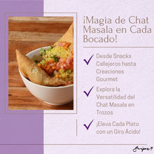 Cargar imagen en el visor de la galería, ¡Magia de Chat Masala en Cada Bocado!  Meta Description: &quot;From street snacks to gourmet dishes, discover the versatility of Chunky Chat Masala in every bite. Perfect for a tangy twist! desigourmet.es&quot;