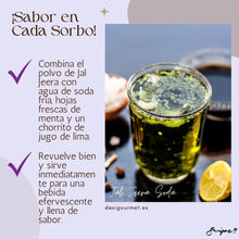 Cargar imagen en el visor de la galería, Sabor en Cada Sorbo: &quot;Combine Jal Jeera powder with cold soda, fresh mint leaves, and a dash of lime juice for a fizzy, flavorful drink. Mix well and serve immediately for a refreshing experience.&quot;