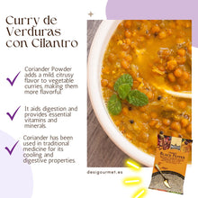 Cargar imagen en el visor de la galería, Coriander Powder adds mild flavor to curry, aids digestion, provides vitamins and minerals.