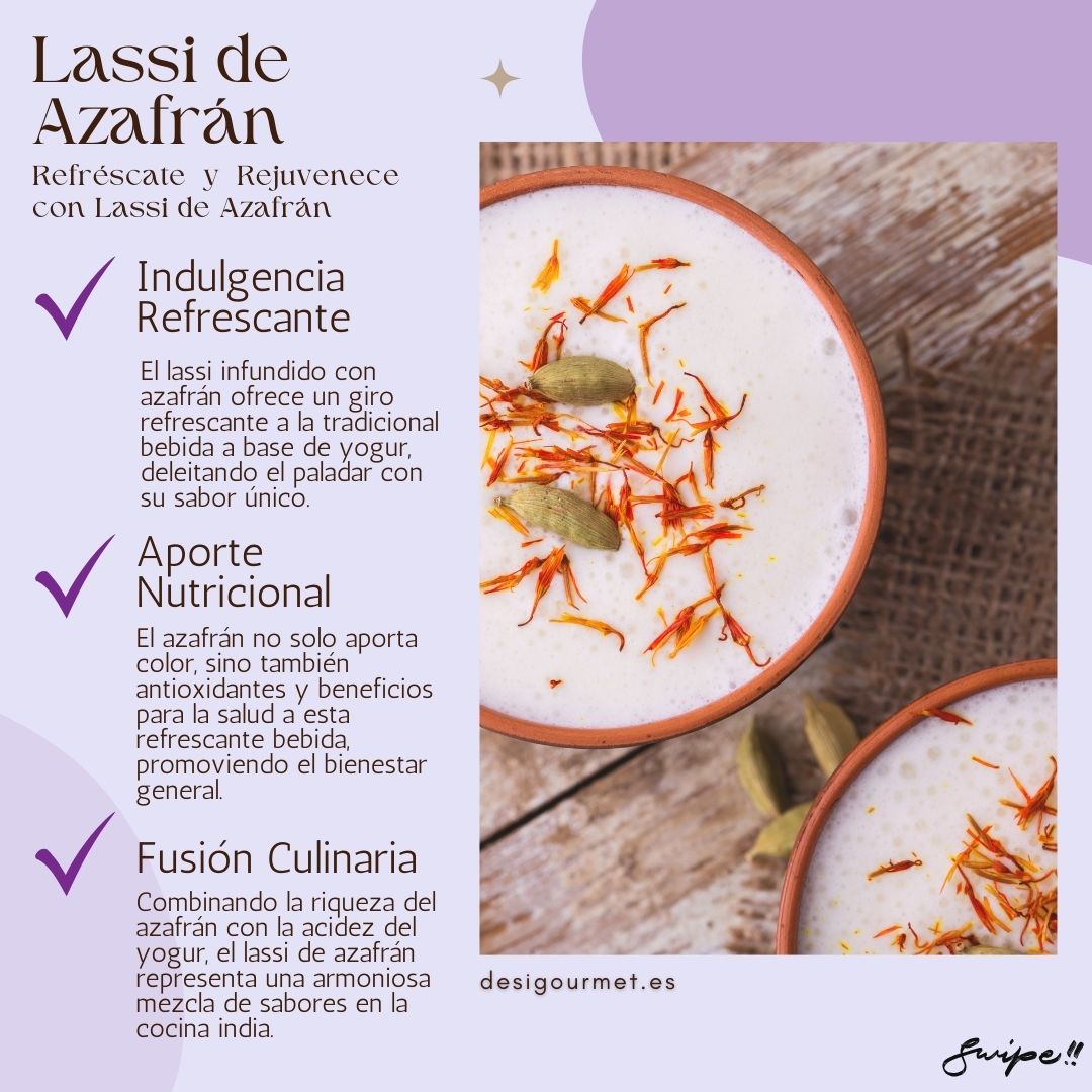 Image 3: Lassi de Azafrán  Meta Description: Refresh and rejuvenate with saffron-infused lassi. This delightful yogurt-based drink combines the richness of saffron with the refreshing taste of yogurt, offering both nutritional benefits and a unique flavor. Keywords: saffron lassi, lassi recipe, refreshing drink, yogurt drink, saffron beverage, Indian drinks, nutritional lassi, saffron flavor, summer drink, lassi with saffron