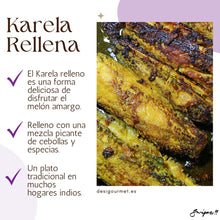 Load image into Gallery viewer, English: Karela 340g, great for preparing traditional stuffed Karela. Spanish: Karela 340g, perfecto para preparar Karela relleno tradicional.