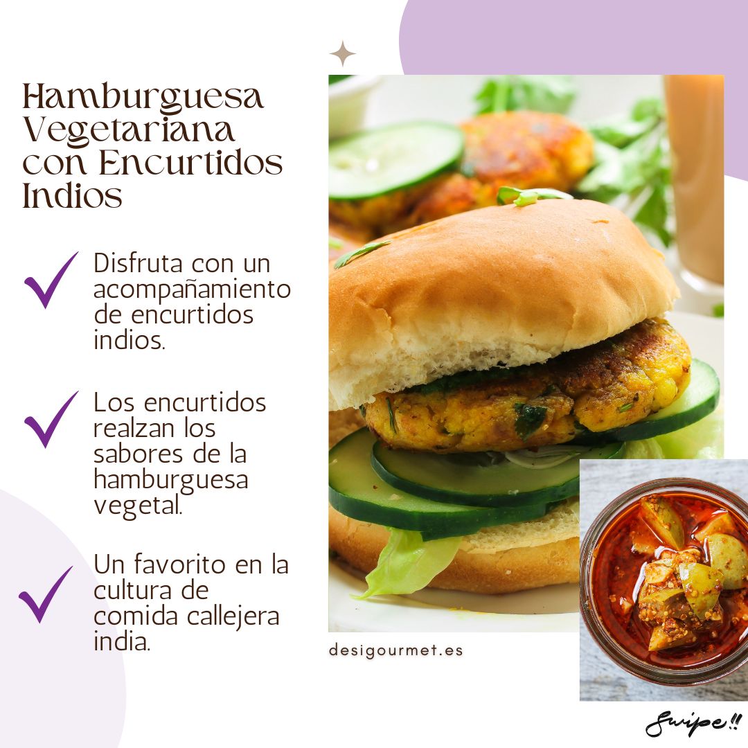 English: Veggie Burger Patty 360g, great with tangy Indian pickles for enhanced flavors. Spanish: Hamburguesa Vegetal 360g, perfecta con encurtidos indios para sabores realzados.