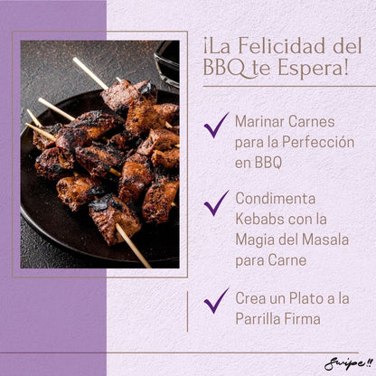 ¡La Felicidad del BBQ te Espera!: Marina carnes a la perfección en BBQ, condimenta kebabs y crea platos a la parrilla firmes con Masala para Carne de MDH. 🍢🔥