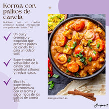 Cargar imagen en el visor de la galería, 4. Image: Korma con palitos de canela Meta Description: Delight in the creamy and exquisite flavor of korma enriched with TRS Cinnamon Sticks. Experience the versatility of cinnamon to balance flavors and enhance sauces in this luxurious dish.  Keywords:  korma recipe cinnamon korma creamy curry with cinnamon spiced korma cinnamon flavored curry traditional Indian korma