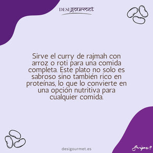 Serving Suggestion: "Serve the Rajmah curry with rice or roti for a complete meal. This dish is not only tasty but also rich in protein, making it a nutritious option for any meal."