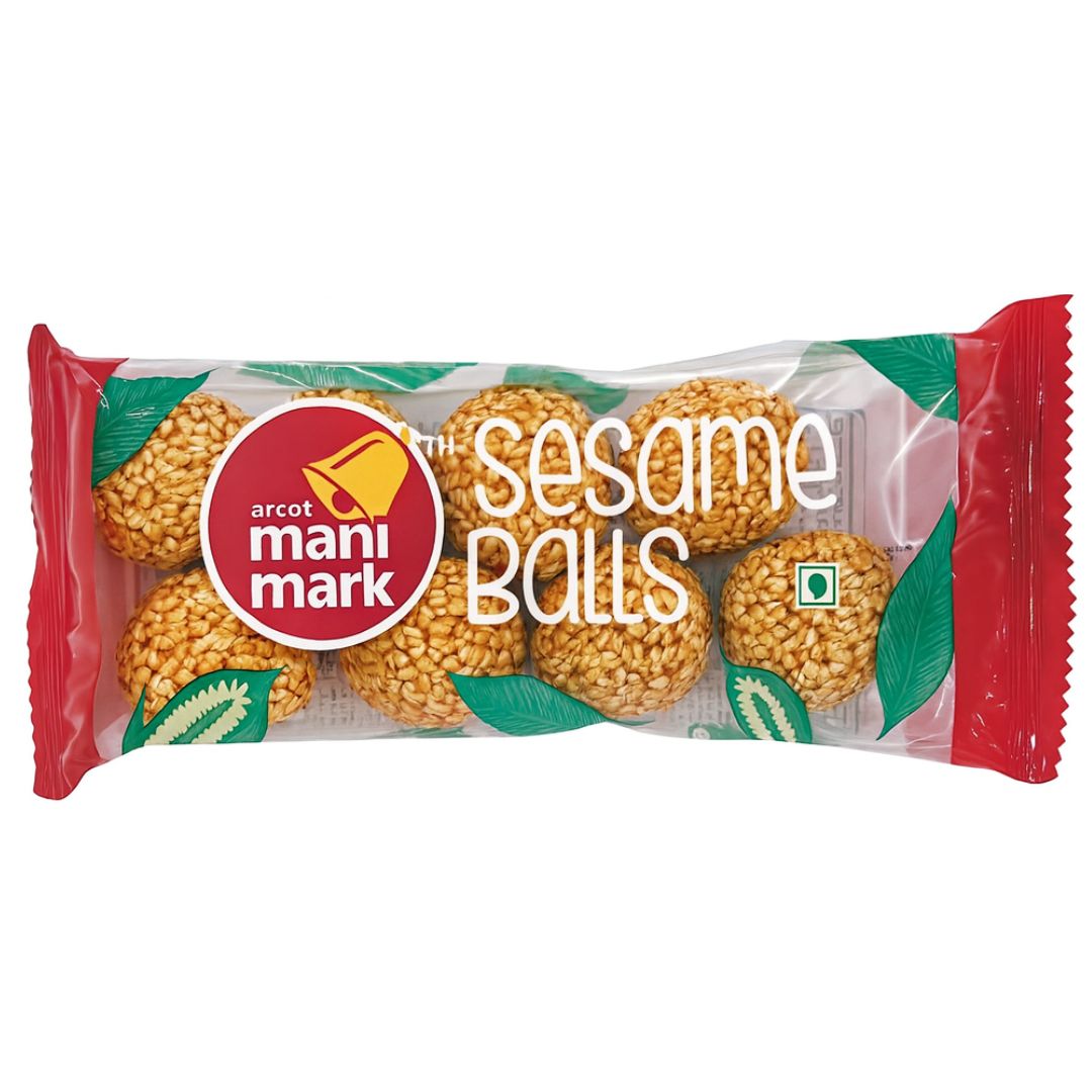 Dulce Bolitas de Sésamo y Panela | Til Gud Laddu  | White Sesame Balls 60g Manimark