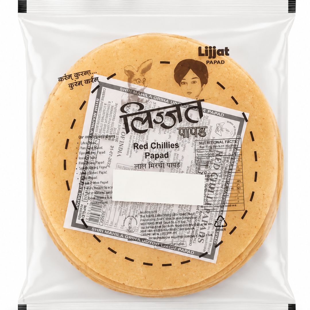 Papadum de Chili Rojo | Papad Red Chilli 200g Lijjat