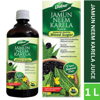 Bitter Gourd Neem and Blackberry Juice | Indian Blackberry Neem Bitter Gourd Juice | Jamun Neem Karela Juice 1Ltr. Dabur