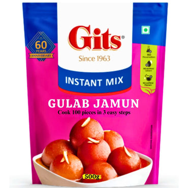Preparado para Gulab Jamun | Gulab Jamun Mix 500g (+Free Rabri Mix 100g) Gits