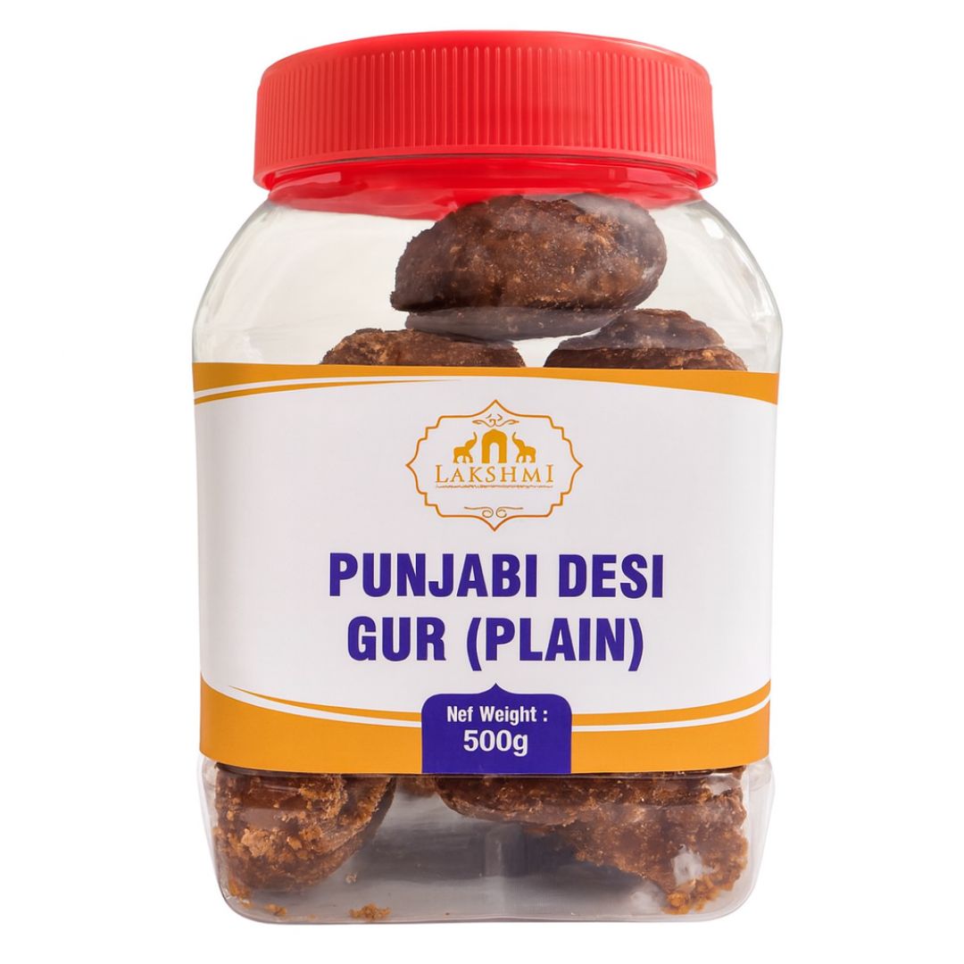 Azúcar Integral Puro de Caña en cubos (Panela) | Cane Sugar Jaggery Whole | Goor Pesi Whole 500g Lakshmi