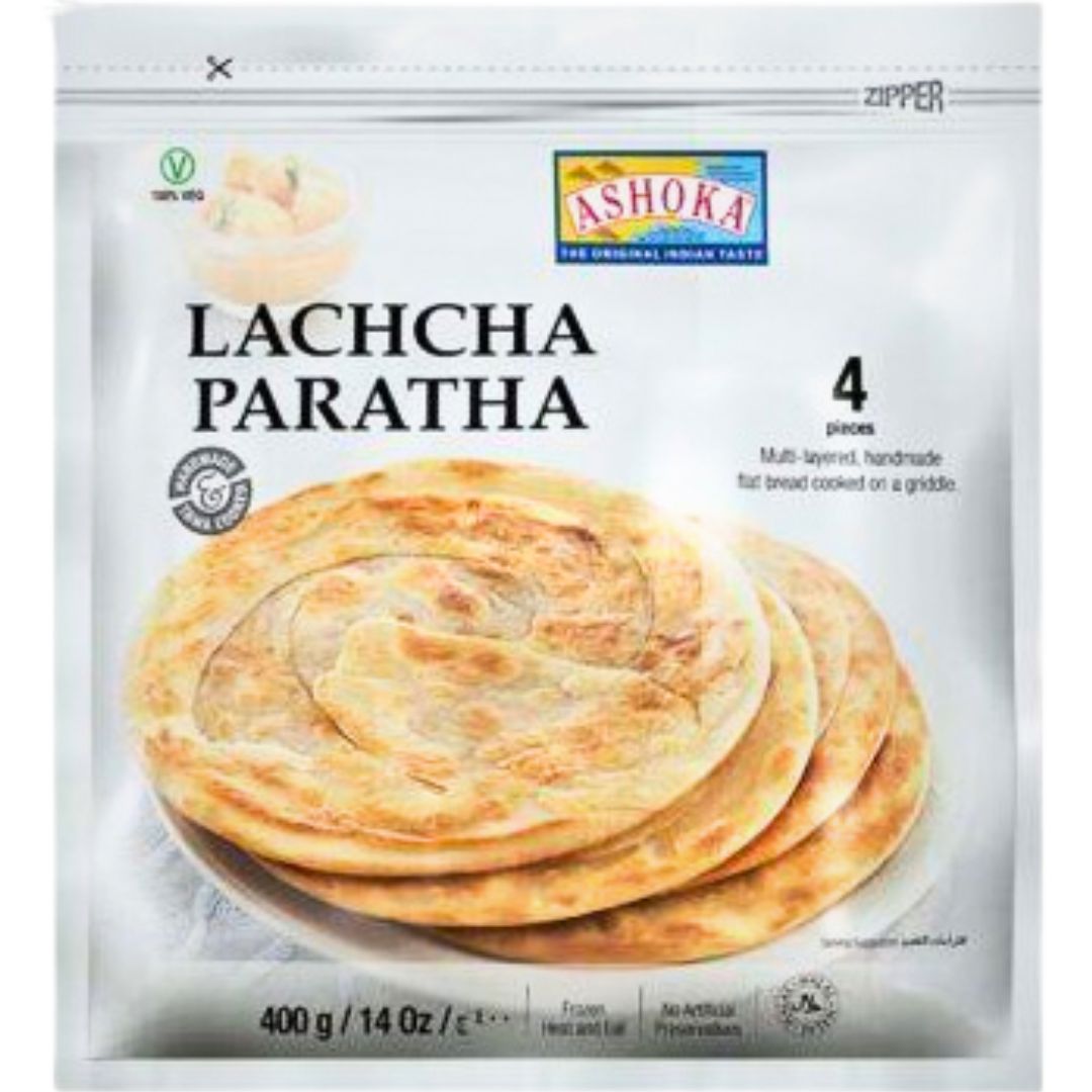 Indian Paratha Bread | Lachcha Paratha 400g/4pcs (Frozen) Ashoka