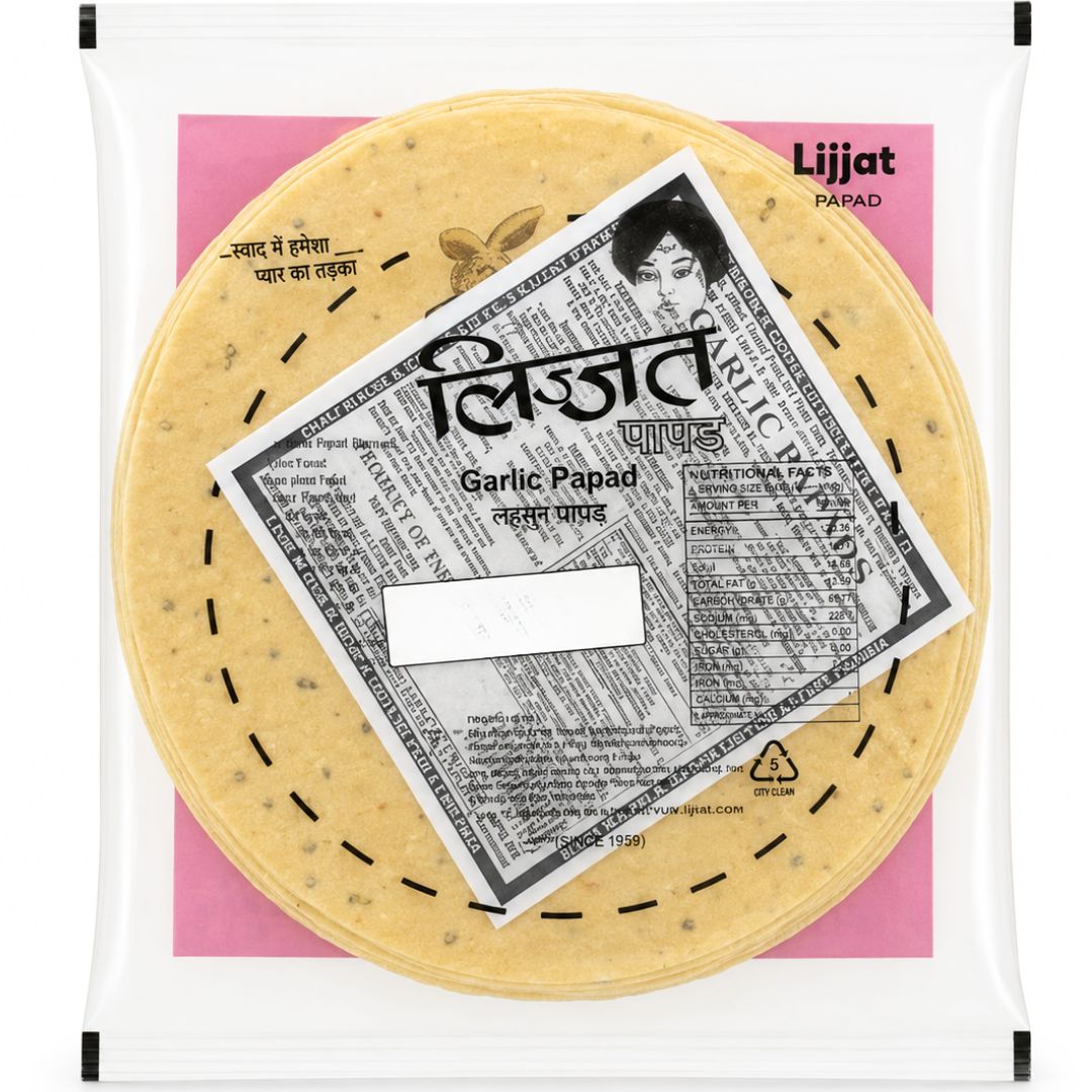 Papadum de Ajo | Garlic Papad 200g Lijjat