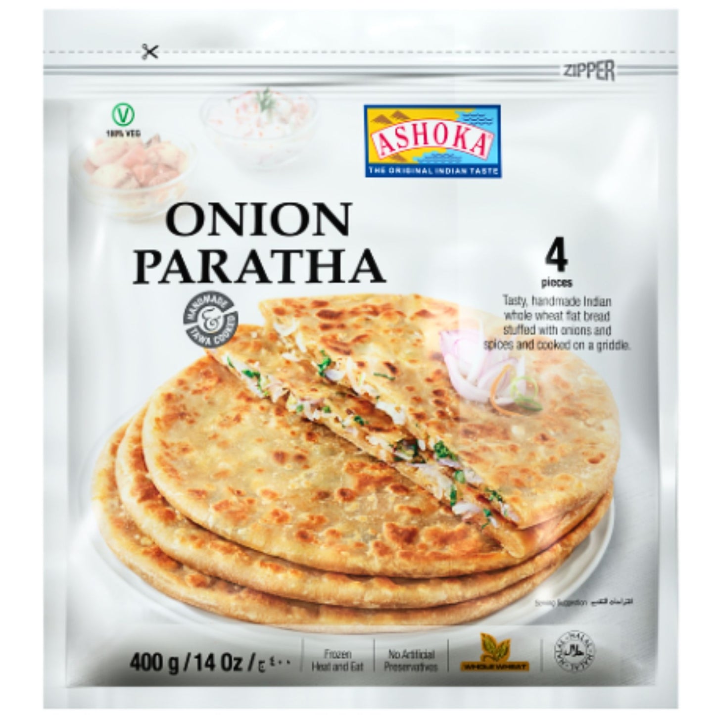 Pan relleno de Cebolla con especias | Onion Paratha 400g/5pcs. Ashoka