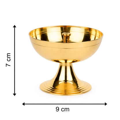 Diya (lámpara) Latón | Brass Akhand Jyoti Diya (Oil Lamp) Size -7, Deepak for Pooja