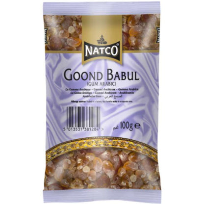 Goma arabiga | Indian Gum Tragacanth | Goond Babul (gum arabica) 100g Natco (BB-Apr'26)