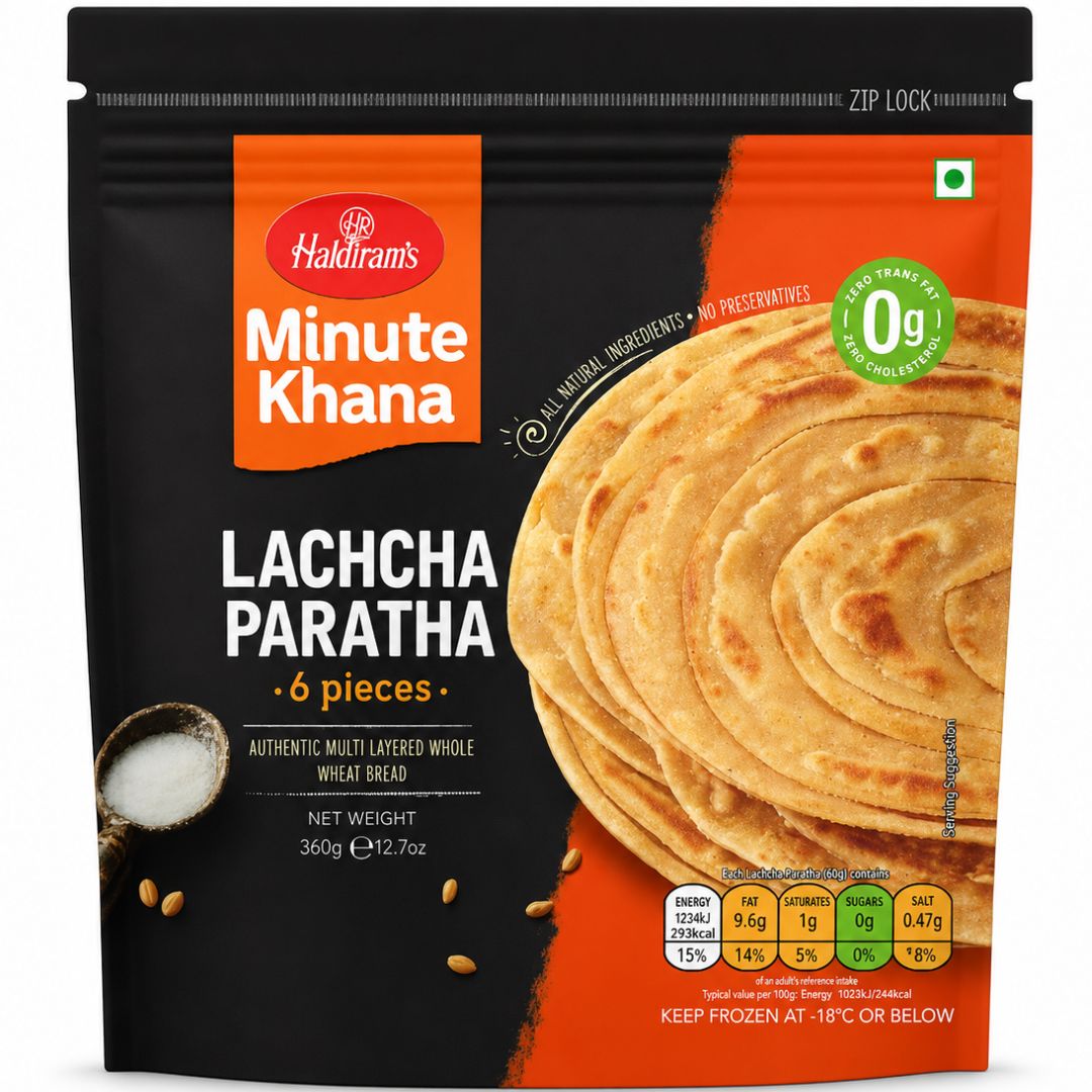 Indian Paratha Bread | Lachcha Paratha 360g/6pcs. (Frozen) Haldiram