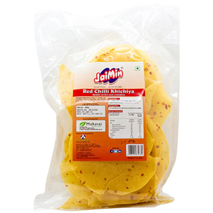 Papadum de arroz | Red Chilli Rice Crispy Crackers (Khichiya) 200g Jaimin