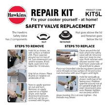Cargar imagen en el visor de la galería, Kit de reparación para Olla | Pressure Cooker Repair Kit (Gasket, Safety Valve, Body Handle, Spanner) Hawkins