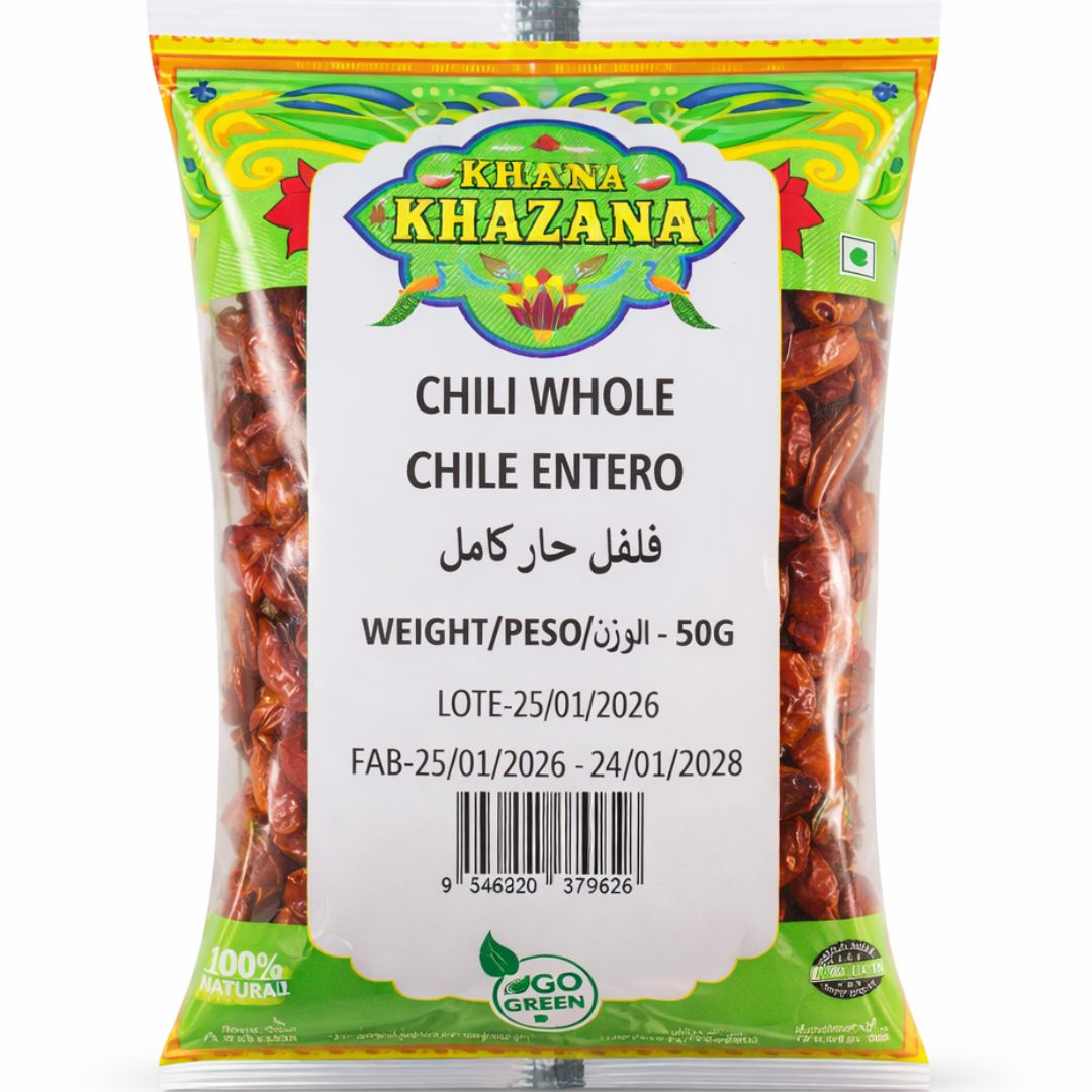 Chile Ojo de pájaro | Bird's Eye Chilli Whole 50g Khana Khazana