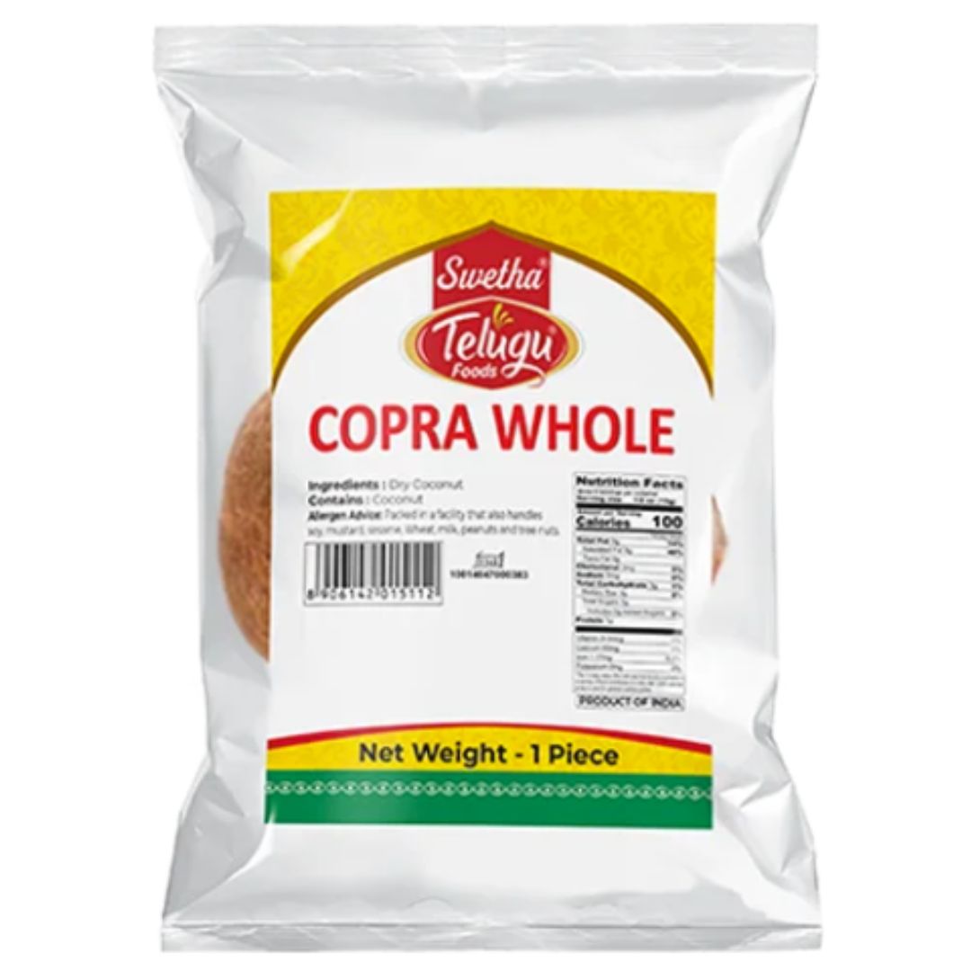 Coco seco | Dried Whole Coconut | Coconut Whole (Copra) 250g Telugu Foods