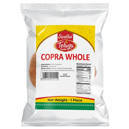 Coco seco | Dried Whole Coconut | Coconut Whole (Copra) 250g Telugu Foods