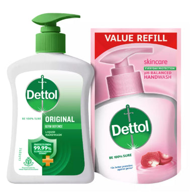Líquido antiséptico Dettol | Original Handwash Pump + Free Skincare Refill 200ml + 175ml Dettol