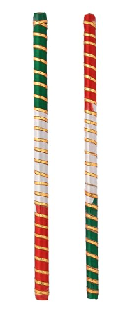 Juego de palos de danza multicolor para festival Navratri Dandiya | Dandiya Multicolour Sticks Set (Wooden) for Navratri Garba Dance 14inches