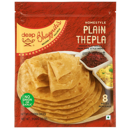 Pan Indio Thepla Tradicional | Plain Thepla Homestyle Bhagwati's 256g/8pcs. Deep
