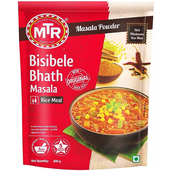 Especias de Bisibele de arroz, lentejas y verduras | Bisibele Bhath Powder 100g MTR