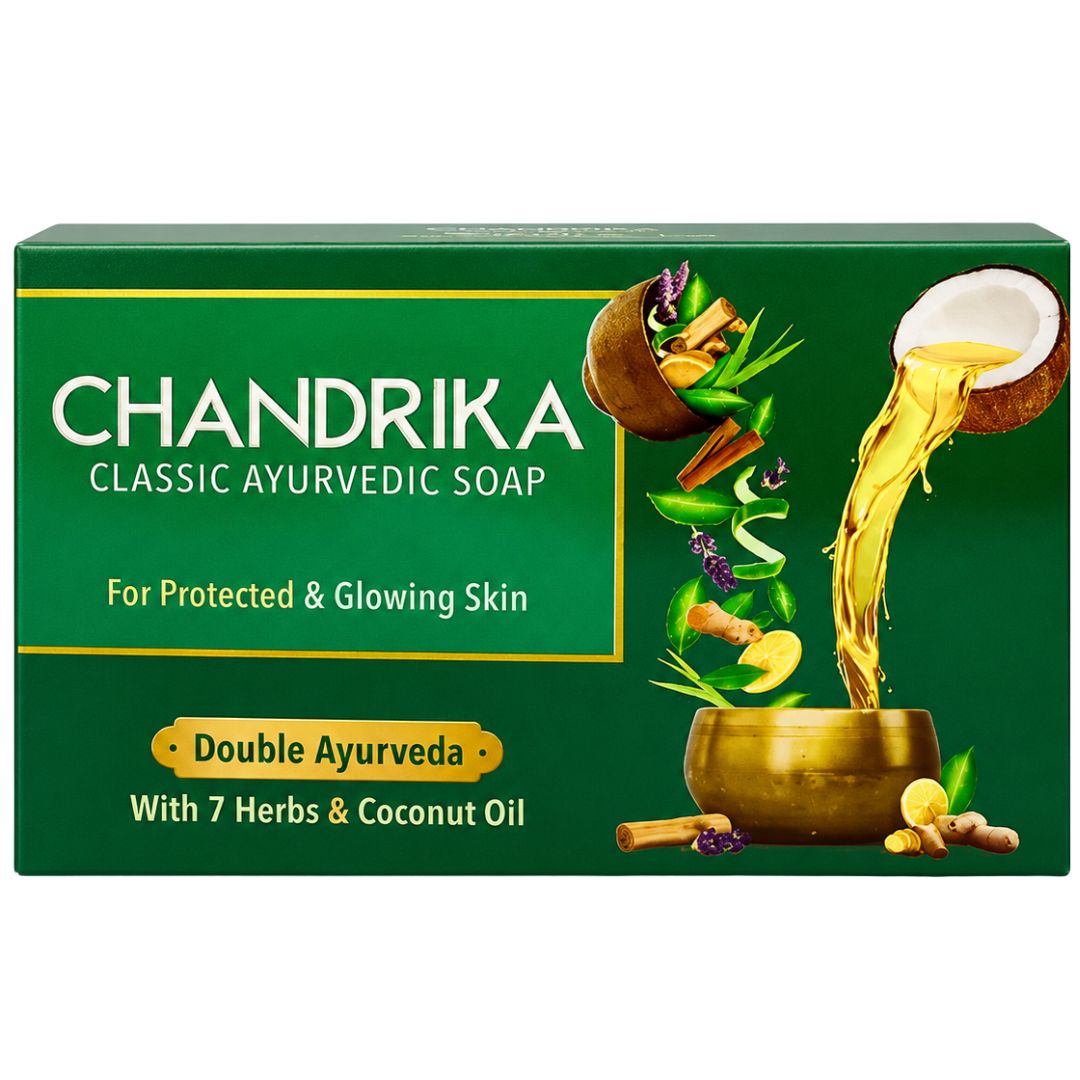 ओरिजिनल आयुर्वेद साबुन I आयुर्वेदिक ओरिजिनल साबुन 75 ग्राम चंद्रिका (1 खरीदें 1 मुफ़्त पाएँ) (BB-जून 2025)