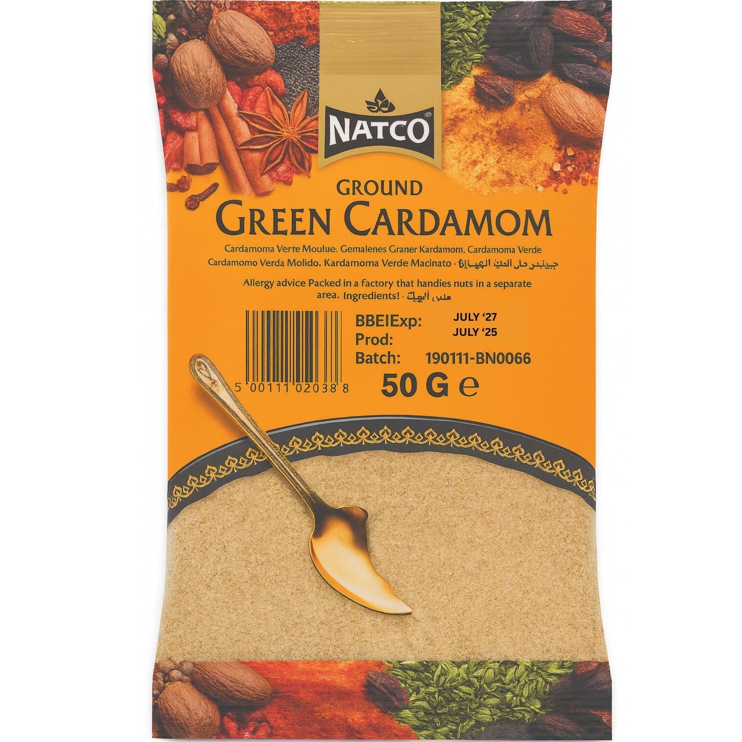 Cardamomo verde en Polvo | Green Cardamom Powder 50g Natco