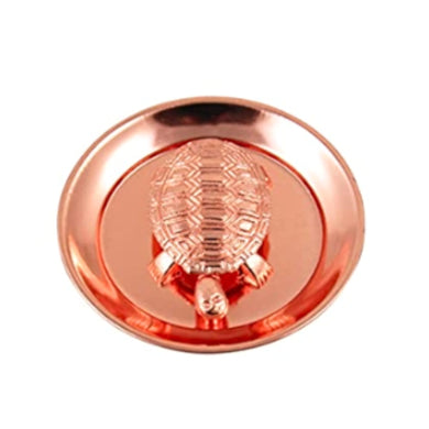 Juego de platos de tortuga Feng Shui Vastu de metal de cobre | Feng Shui Vastu Turtle Tortoise Plate Set (M)