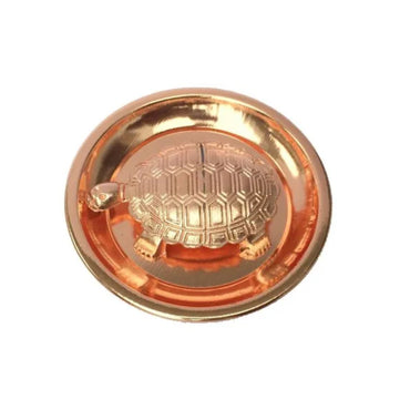 Copper Metal Feng Shui Vastu Turtle Plate Set | Feng Shui Vastu Turtle Tortoise Plate Set (M)