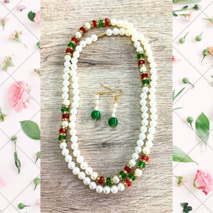 Artificial Pearl Long Multicolor Necklace | Artificial Pearl Long Multicolor Necklace Set