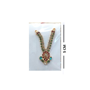 हार | छोटी मूर्ति के लिए स्वर्ण रत्न जड़ित बहुरंगी सुसज्जित माला (लगभग 5 सेमी)