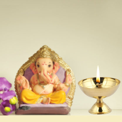 Diya (lámpara) Latón | Brass Akhand Jyoti Diya (Oil Lamp) Size -7, Deepak for Pooja