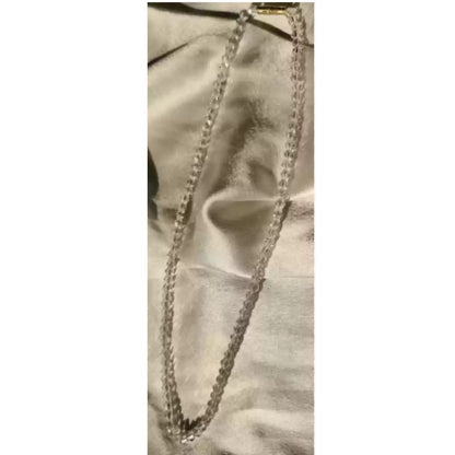 Joyas artificiales Collar brillante con cuentas de cristal blanco | Artificial White Crystal Beads Shiny Sparkling Necklace