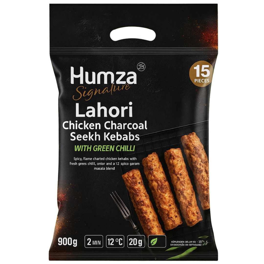Kebab de pollo | Lahori Chicken charcoal Seekh kebab with Green Chilli 900g/15pcs.Humza