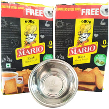 Cargar imagen en el visor de la galería, Biscote Tostado  | Saunf Rusk 1.2kg (4*300g pack + 1 steel bowl free) Mario