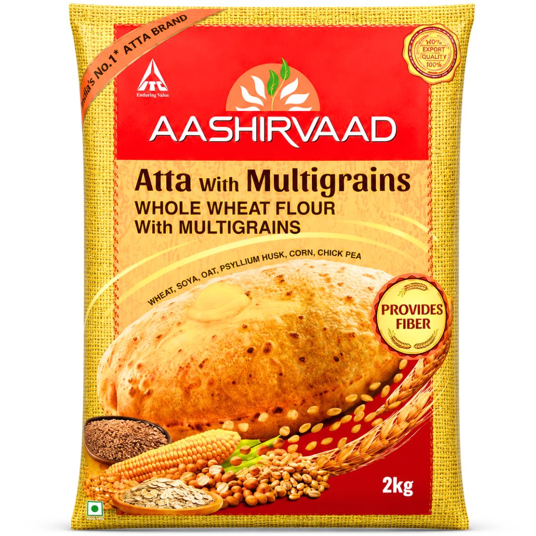 Harina de Trigo para Chapati multigrano | Multigrain Whole Wheat Flour for Chapati | Multigrain Atta 2kg Aashirvaad