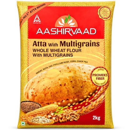 Harina de Trigo para Chapati multigrano | Multigrain Whole Wheat Flour for Chapati | Multigrain Atta 2kg Aashirvaad