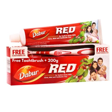 Pasta de Dientes Herbal | Red Toothpaste 200g + Free Toothbrush inside Dabur Herbal