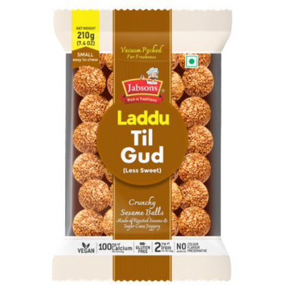 Dulce Bolitas de Sésamo y Panela | Sesame Jaggery Laddu | Til Gud Laddu 210g Jabsons