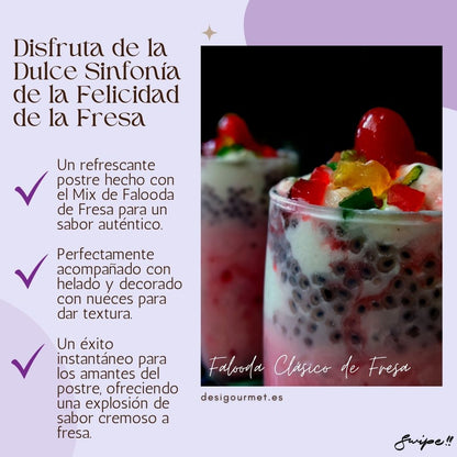 Classic Strawberry Falooda: creamy, sweet, and topped with nuts.