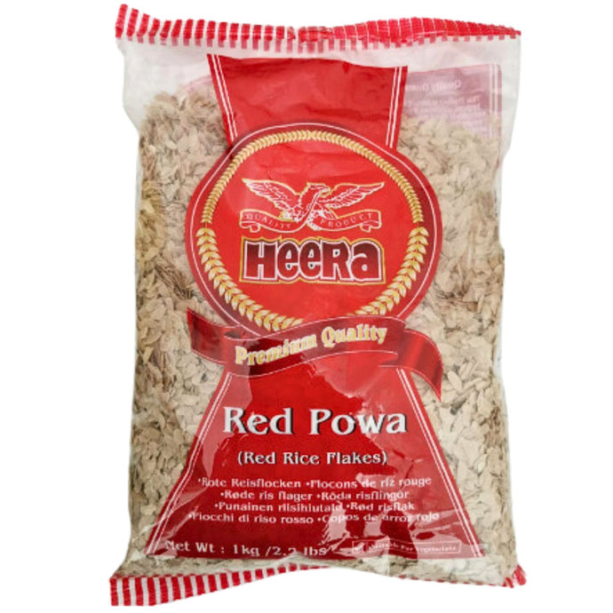 Copos de Arroz rojo | Red Rice Flakes | Red Poha (Powa) 1kg Heera